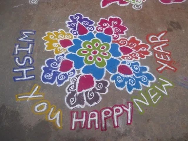 Download Happy New Year Kolam image